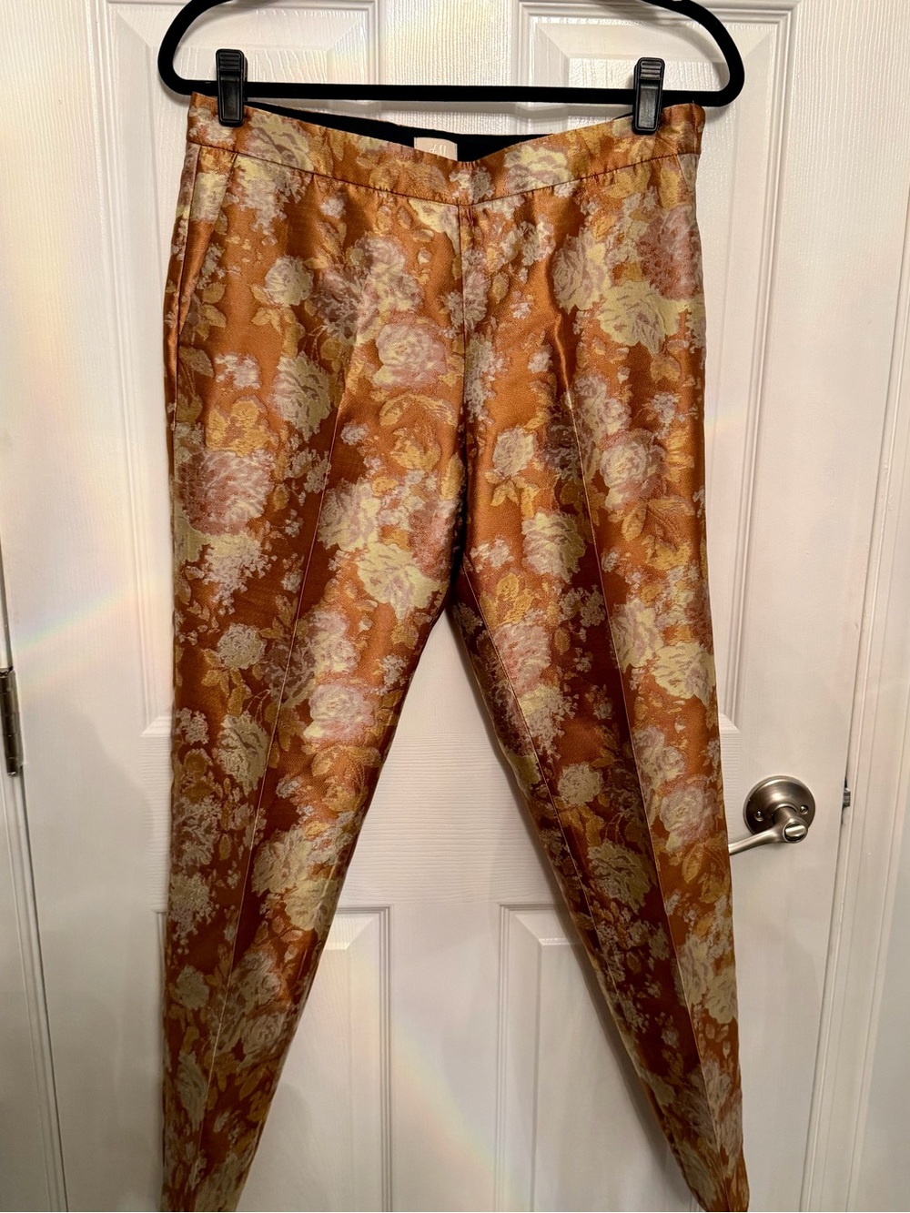 Floral Jacquard Women’s Dress Pants in Copper